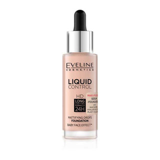 Eveline Cosmetics Liquid Control HD Face Foundation with Dropper Excellent Mattifying Effect