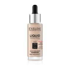 Eveline Cosmetics Liquid Control HD Face Foundation with Dropper Excellent Mattifying Effect