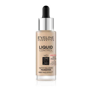 Eveline Cosmetics Liquid Control HD Face Foundation with Dropper Excellent Mattifying Effect