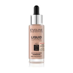 Eveline Cosmetics Liquid Control HD Face Foundation with Dropper Excellent Mattifying Effect