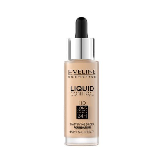 Eveline Cosmetics Liquid Control HD Face Foundation with Dropper Excellent Mattifying Effect