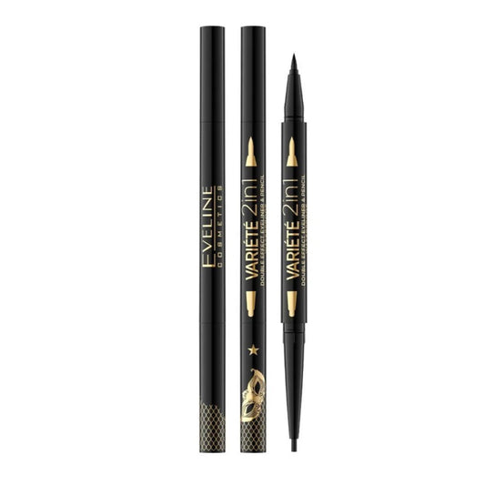 Eveline Variete Eyeliner and Pencil Double Effect 2in1 Ultra Black 1 Piece