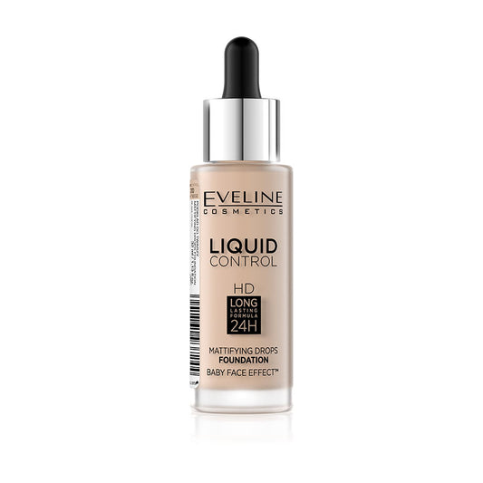 Eveline Cosmetics Liquid Control HD Mattifying Drop Foundation - 10 Light Beige