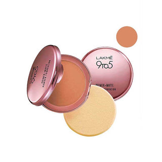 LAKME 9 to 5 Primer with Matte Powder Foundation Compact - Natural Almond