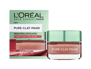 Loréal Paris  Pure Clay Red Algae Mask - Exfoliating & Smoothing, Red 50ml