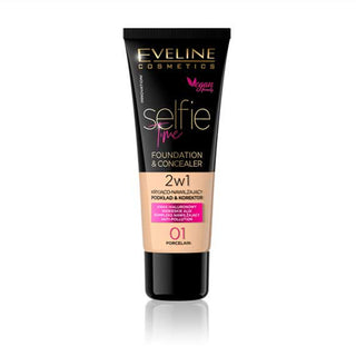 Eveline Cosmetics Selfie Time Foundation & Concealer 01 Porcelain - 30ml