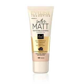 Eveline Cosmetics Satin Matt Mattifying & Covering Foundation - 104 Beige