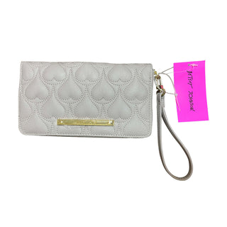 Betsey Johnson Zip Around Wallet Stitch Hearts - Grey - Shopaholic